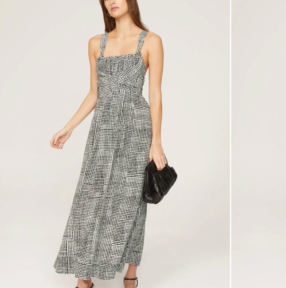 Proenza Schouler Black Wrap Maxi Dress Size 2 Vacation Sundress Designer $550